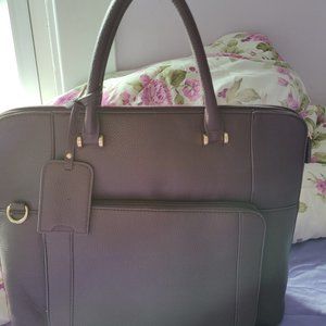Brenice Faux Leather Briefcase in dark Purple (Aubergine)